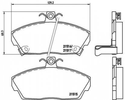 Гальмівні колодки, дискове гальмо (набір) BREMBO P28020 (фото 1)