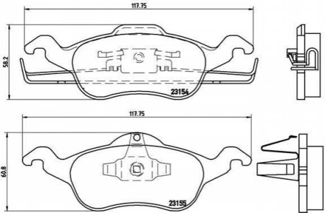 Гальмівні колодки, дискове гальмо (набір) BREMBO P24046