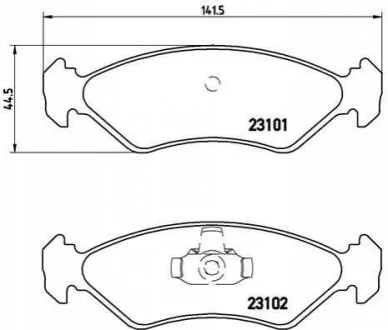 Гальмівні колодки, дискове гальмо (набір) BREMBO P24044