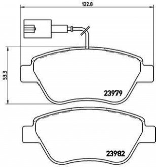 Гальмівні колодки, дискове гальмо (набір) BREMBO P23108