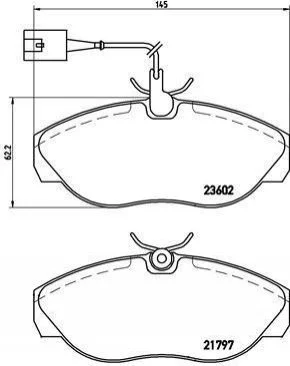 Гальмівні колодки, дискове гальмо (набір) BREMBO P23083 (фото 1)