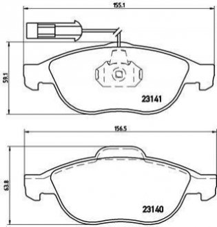 Гальмівні колодки, дискове гальмо (набір) BREMBO P23075 (фото 1)