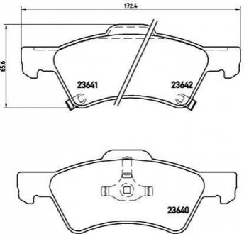 Гальмівні колодки, дискове гальмо (набір) BREMBO P11015 (фото 1)