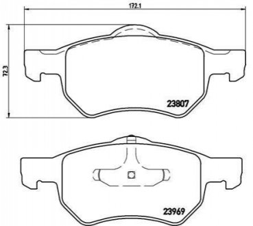 Гальмівні колодки, дискове гальмо (набір) BREMBO P11013