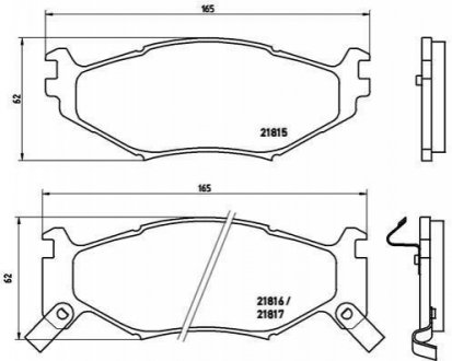 Гальмівні колодки, дискове гальмо (набір) BREMBO P11007