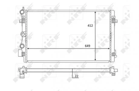 Радіатор охолодження Audi A1/Skoda Fabia/VW Polo 1.4-2.0D 09- (вир-во) NRF 59056