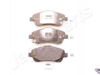 Гальмівні колодки, дискове гальмо (набір) JAPANPARTS PA206AF