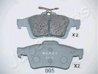 Гальмівні колодки, дискове гальмо (набір) JAPANPARTS PP005AF