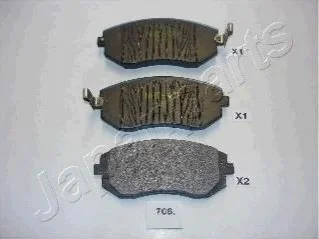 Гальмівні колодки, дискове гальмо (набір) JAPANPARTS PA706AF (фото 1)