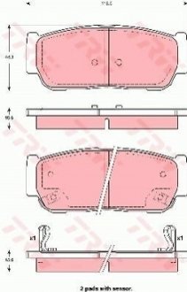 Гальмівні колодки, дискове гальмо (набір) TRW GDB3413