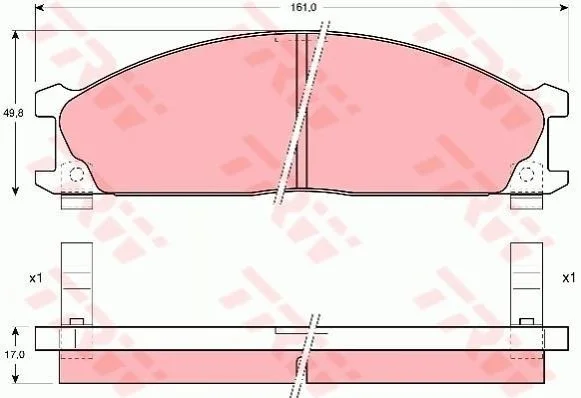 Гальмівні колодки, дискове гальмо (набір) TRW GDB766 (фото 1)