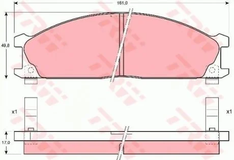 Гальмівні колодки, дискове гальмо (набір) TRW GDB766