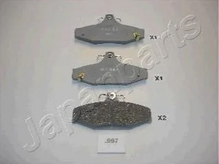 Гальмівні колодки, дискове гальмо (набір) JAPANPARTS PP997AF (фото 1)
