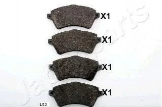 Гальмівні колодки, дискове гальмо (набір) JAPANPARTS PAL03AF