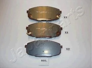 Гальмівні колодки, дискове гальмо (набір) JAPANPARTS PAK09AF (фото 1)