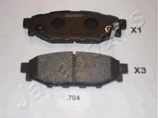 Гальмівні колодки, дискове гальмо (набір) JAPANPARTS PP704AF (фото 1)