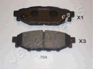 Гальмівні колодки, дискове гальмо (набір) JAPANPARTS PP704AF