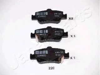 Гальмівні колодки, дискове гальмо (набір) JAPANPARTS PP220AF (фото 1)