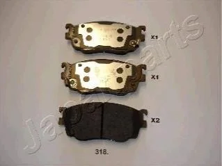 Гальмівні колодки, дискове гальмо (набір) JAPANPARTS PA318AF (фото 1)