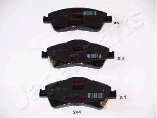 Гальмівні колодки, дискове гальмо (набір) JAPANPARTS PA244AF (фото 1)