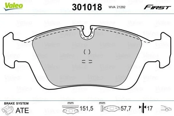 Колодки гальмівні BMW P. E36/E46/E85 90- VALEO 301018 (фото 1)