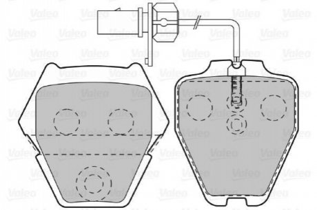 Гальмівні колодки, дискове гальмо (набір) VALEO 598992