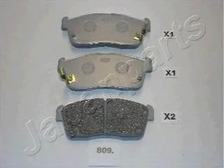 Гальмівні колодки, дискове гальмо (набір) JAPANPARTS PA809AF (фото 1)