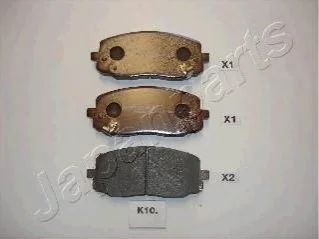 Гальмівні колодки, дискове гальмо (набір) JAPANPARTS PAK10AF (фото 1)