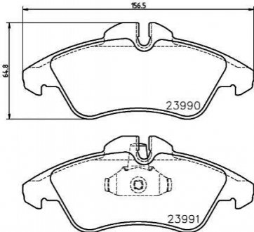 Гальмівні колодки, дискове гальмо (набір) HELLA 8DB355014481