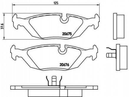 Гальмівні колодки, дискове гальмо (набір) BREMBO P06009