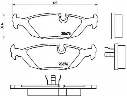 Гальмівні колодки, дискове гальмо (набір) BREMBO P06009