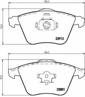 Гальмівні колодки, дискове гальмо (набір) BREMBO P10012