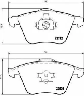 Гальмівні колодки, дискове гальмо (набір) BREMBO P10012