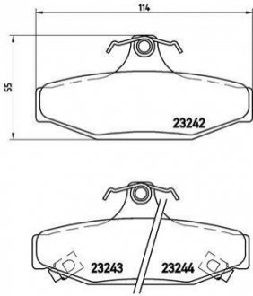 Гальмівні колодки, дискове гальмо (набір) BREMBO P15004