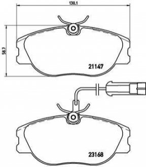 Гальмівні колодки, дискове гальмо (набір) BREMBO P23066