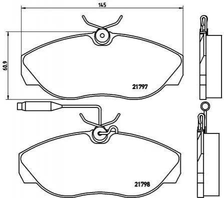 Гальмівні колодки, дискове гальмо (набір) BREMBO P23068 (фото 1)