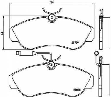 Гальмівні колодки, дискове гальмо (набір) BREMBO P23069