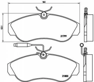 Гальмівні колодки, дискове гальмо (набір) BREMBO P23069