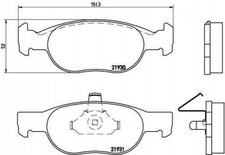 Гальмівні колодки, дискове гальмо (набір) BREMBO P23073