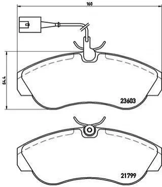 Гальмівні колодки, дискове гальмо (набір) BREMBO P23084 (фото 1)