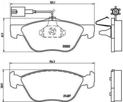 Гальмівні колодки, дискове гальмо (набір) BREMBO P23116