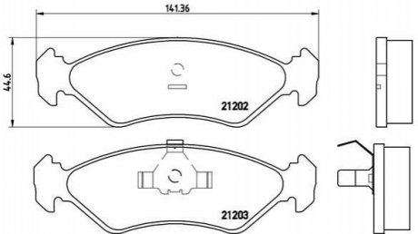 Гальмівні колодки, дискове гальмо (набір) BREMBO P24028