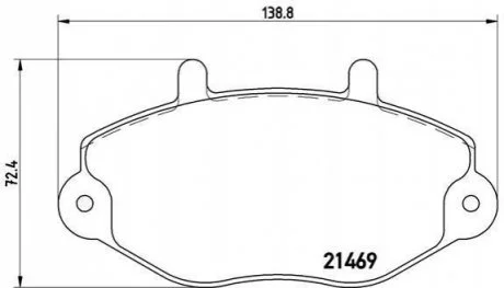 Гальмівні колодки, дискове гальмо (набір) BREMBO P24033