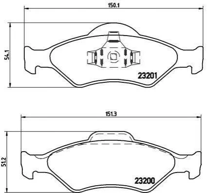Гальмівні колодки, дискове гальмо (набір) BREMBO P24054 (фото 1)