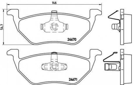 Гальмівні колодки, дискове гальмо (набір) BREMBO P24085