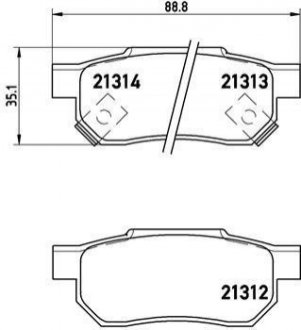 Гальмівні колодки, дискове гальмо (набір) BREMBO P28017