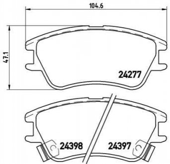 Гальмівні колодки, дискове гальмо (набір) BREMBO P30027