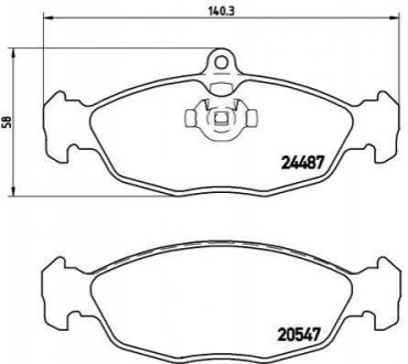 Гальмівні колодки, дискове гальмо (набір) BREMBO P36017