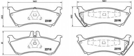 Гальмівні колодки, дискове гальмо (набір) BREMBO P50044 (фото 1)