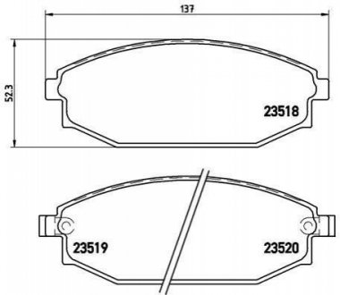 Гальмівні колодки, дискове гальмо (набір) BREMBO P54027